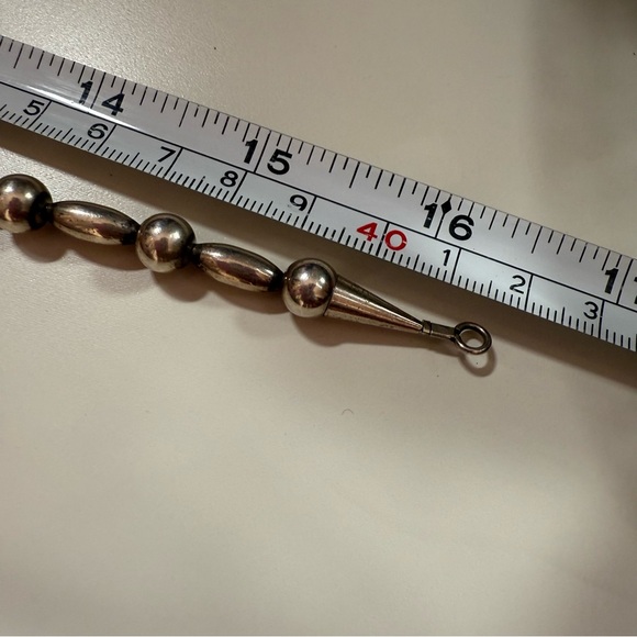 Vintage Rising Sun Navajo Sterling Silver Pearls Southwestern Choker Necklace - Picture 13 of 17